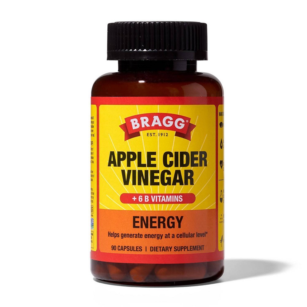 Bragg Apple Cider Vinegar True Energy Vegan Dietary Supplement Capsules - 90ct