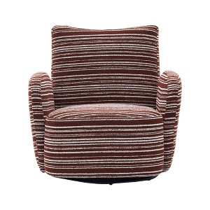 Gulches Red Boucle 360¡ã Swivel High Resilience Sponge Metal Bracket Striped Armrest Modern Leisure Chair Set of 1 - 1 of 4