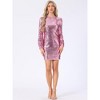 INSPIRE CHIC Women's Sequin Lantern Long Sleeve Sparkle Bodycon Party Club Mini Dress - 4 of 4