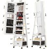 360° Swivel Jewelry Armoire Cabinet with Lockable Full-Length Mirror, 66" Freestanding Storage Organizer, Rotating Shelves, Foldable Makeup Shelf - 3 of 4
