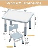 Height Adjustable Kids Table and 4 Chairs Set with Erasable Graffiti Desktop - 4 of 4