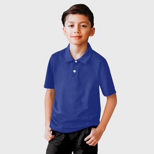 City Threads Boys Soft Cotton Jersey 2-Button Short Sleeve Polo Shirt - USA-Made - 1 of 4
