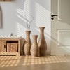 Racxily 3-Piece Floor Vase Set, Artificial Rattan & Glazed Metal for Living Room & Entrance - 3 of 4