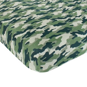 Hudson Baby Cotton Fitted Crib Sheet, Camo, One Size - 1 of 2