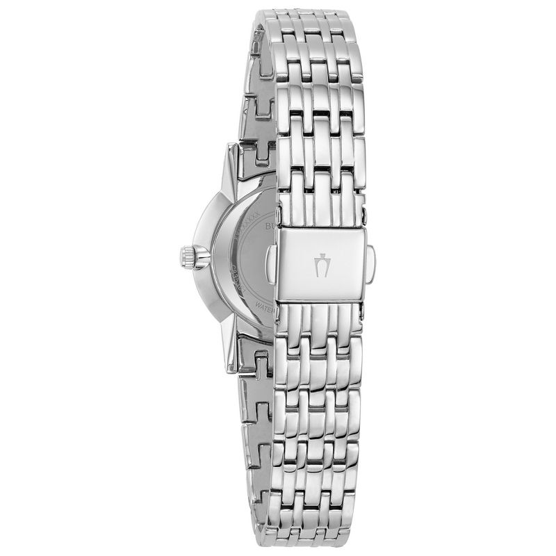 Bulova Ladies' Petite Classic Stainless Steel 2-Hand Quartz Watch, White Mother-of-Pearl, 27mm, 3 of 5