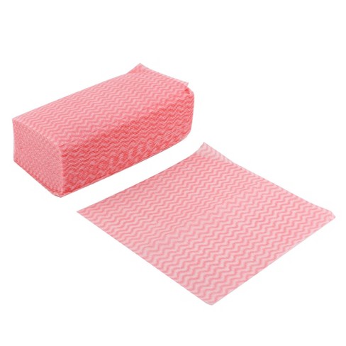 PiccoCasa Non Woven Fabric Kitchen Disposable Cleaning Cloth Dish Cloth  Towel Washcloth 80pcs Pink White