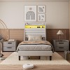 Bed Frame with Charging Station, Queen Size Platform Bed Frame with LED Lights, Modern Upholstered Bed Frame with Headboard, No Box Spring Needed - 2 of 4