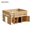 Full Size Loft Bed with Storage Cabinet & Chalkboard Panel, Kids/Teens Bedroom Bed Frame - ModernLuxe - 4 of 4