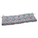 60"x18" Outdoor/Indoor Tufted Bench/Swing Cushion Color Tabs Primaries Blue - Pillow Perfect
