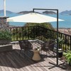 Outsunny 9.5FT Cantilever Patio Umbrella with Crank, Cross Base and Air Vent, Round Hanging Offset Umbrella for Pool, Backyard, Deck, Garden, Beige - 2 of 4