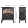 18 Inch Electric Fireplace With Adjustable Flame Brightness, Heating Fireplace for Living Room Home Office Apartment - 2 of 4