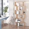 Munora 75.5" H 6-Tier Oak Wooden Bookcase - 31.5"L x 9"W Freestanding Storage Shelf, Room Divider - 2 of 4