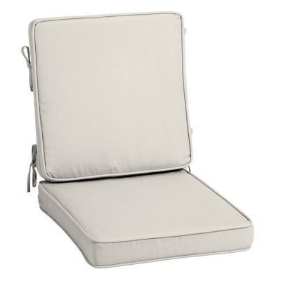 Arden Selections ProFoam 20 in. x 20 in. Sand Acrylic Outdoor High Back Chair Cushion