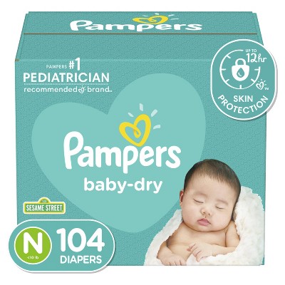 Pampers Baby Dry Diapers Super Pack - NewBorn - 104ct