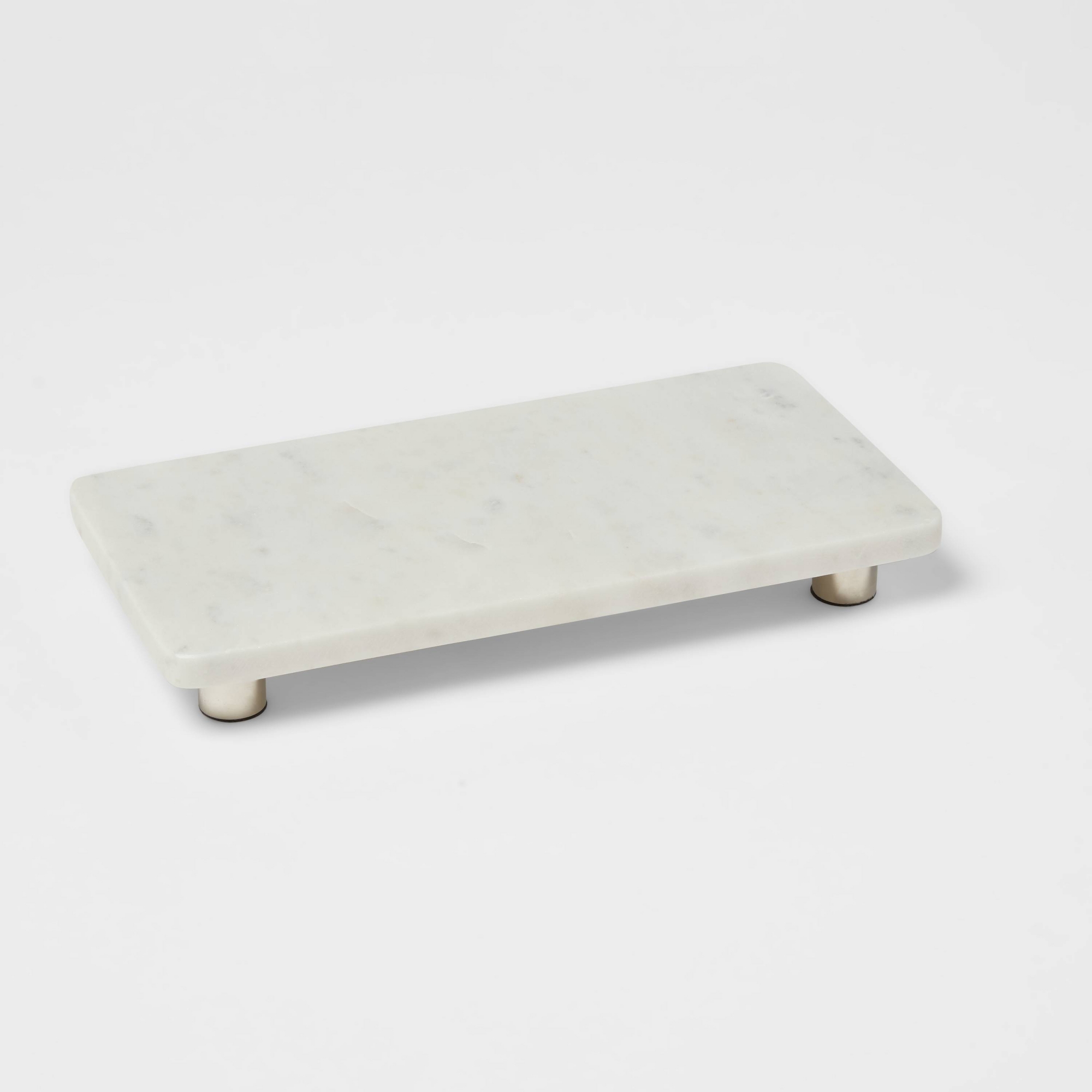 12" x 6" Marble Serving Stand White - Threshold™