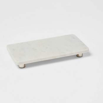 12" x 6" Marble Serving Stand White - Threshold™