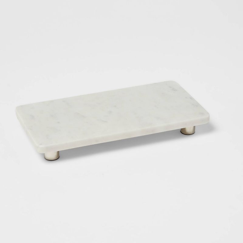 12&#34; x 6&#34; Marble Serving Stand White - Threshold&#8482;, 1 of 8