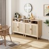 Sideboard Buffet Cabinet Rattan, with 2 Doors and Shelf, Dining Room Furniture, 36'' High,for Kitchen, Living Room, Dining, Office - 2 of 4