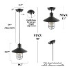 LNC Elvis 1-Lights 10.2" Farmhouse Dome Pendant  Lights, Matte Black with Clear Glass - 3 of 4