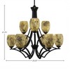 Toltec Lighting Zilo 9 - Light Chandelier in  Matte Black with 5" Gold Fusion Shade - 2 of 2