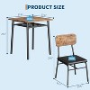 Dining Table for 2 with Storage Rack and Metal Frame, Square Table with Upholstered Chairs Set of 2, 3-Piece Dining Room Set for Home - 2 of 4