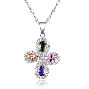 Cross Pendant Necklace for Women Mulit Colored Pave Paved CZ Ginger Lyne Collection - 1 of 4
