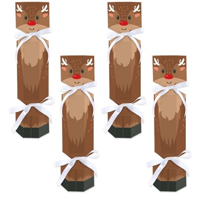 Big Dot of Happiness Very Merry Christmas - No Snap Holiday Reindeer Party Table Favors - DIY Cracker Boxes - Set of 12
