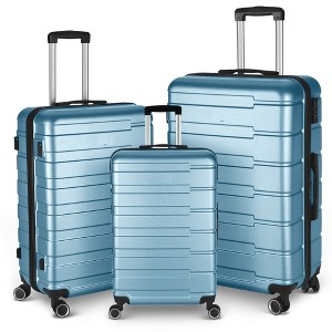 Luggage Set of 3, Suitcases with Spinner Wheels Hardside Expandable Luggage Suitcase Set with TSA Lock for Travel-Blue - 1 of 4