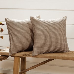 Deconovo Corduroy Decorative Throw Pillow Covers, 2-Pack, OEKO-TEX, Zippered - 1 of 4