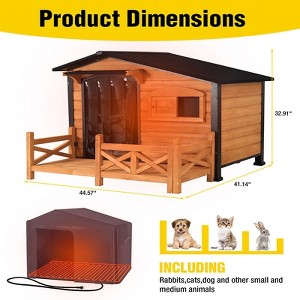 Aivituvin 44.6"L/60.4"L Outdoor Heated Dog House |Metal Frame-AIR7024-IN-HP - 1 of 4