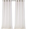 Kate Aurora 2 Piece Silver Sparkly Semi Sheer Trellis Quatrefoil Grommet Top Window Curtain Panels - 84 in. Long - 3 of 4