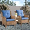 POCASSY 3 Piece Patio Furniture Set, All Weather Wicker Accent Lounge Club Patio Chairs with Side Table for Porch Balcony - 3 of 4