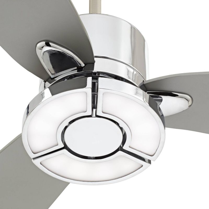 56" Possini Euro Design Vengeance Modern Indoor Ceiling Fan with LED Light Remote Control Chrome White Diffuser for Living Room Kitchen House Bedroom, 5 of 11