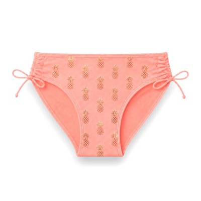 XOXO Big Girls' 2-Piece Ruffle & Side-Tie Details Bikini Swim Set, Coral/Foil Pineapples, 8/10 — фото 3
