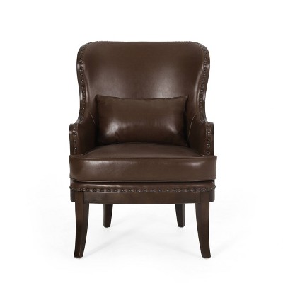 Mantua Contemporary Upholstered Accent Chair with Nailhead Trim - Christopher Knight Home