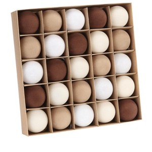 Aoibox 25 Pack Flocked Velvet Ball Ornaments Shatterproof Plastic Christmas Tree Decorations 60mm Beige Brown Cream White - 1 of 4