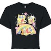 Women's - Spongebob Squarepants - Cute Face Rainbow- Juniors Cropped Graphic T-Shirt Cropped Graphic T-Shirt - 2 of 4