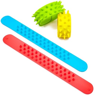 Blue Panda 12 Pcs Spiky Slap Bracelets, Silicone Snap Wristbands for Kids Party Favors, Birthday Supplies, Gifts, Fillers