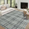 Washable Rug Modern Plaid Rug Non Slip Non Shedding Rug Low Pile Rugs Foldable Indoor Carpet for Living Room Bedroom Study Room Guest Room Playroom - 2 of 4