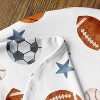 Sweet Jojo Designs Boy Baby Cocoon and Beanie Hat Swaddle Wrap Watercolor Sports Theme Blue Brown and Orange 2pc - 4 of 4