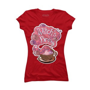 Junior's Design By Humans Witch's Brew Cup of Coffee Pretty Halloween Concoction Shirt By TronicTees T-Shirt - 1 of 2