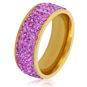West Coast Jewelry Women's Crystal Stones Gold Plated Steel Ring - 1 of 4
