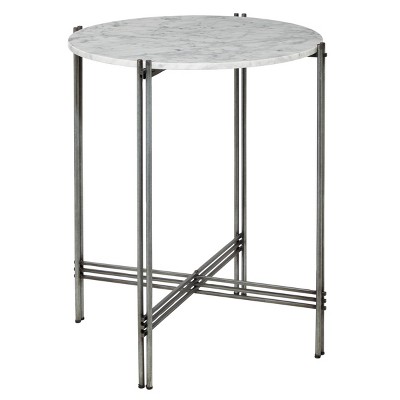 Contemporary Marble Round Accent Table Gray - Olivia & May