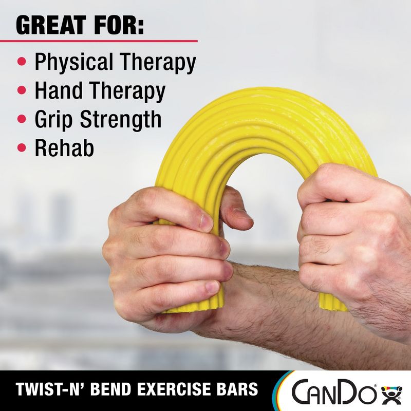 CanDo Twist-n' Bend Flexible Resistance Bars For Grip And Forearm Strengthening, Physical Therapy, Rehabilitation, Injury Recovery, and Pain Relief, 3 of 7
