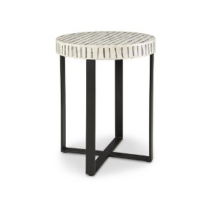 Signature Design by Ashley Contemporary Crewridge Accent Table  Black/Cream - 1 of 4