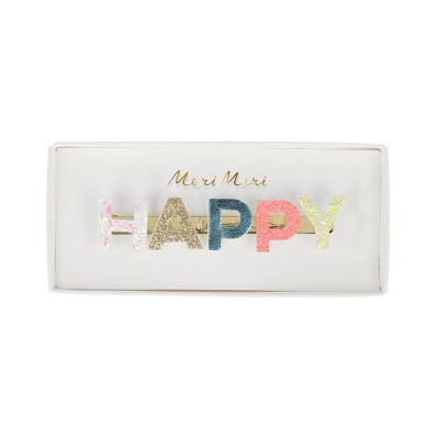 Meri Meri Happy Glitter Hair Clip (Pack of 1)