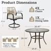 EROMMY 5 Pieces Outdoor Patio Dining Set,4 Woven Rattan Swivel Chairs With Cushions & Metal Round Table - 2 of 4