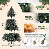 Snow Flocked Christmas Tree with 300 Warm Lights-8 Modes, Prelit Christmas Trees with Pine Cone & Gloves - 3 of 4