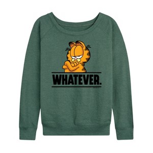 Women's - Garfield - Whatever Lightweight French Terry Wide Neck Long Sleeve Shirt - 1 of 4
