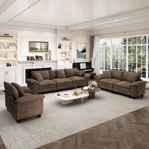 Captiva Designs Cloud Modular Loveseat Sofa Set, Comfy 2-Piece Deep Seat Couch for Living Room, Corduroy & Chenille Fabric - 1 of 4